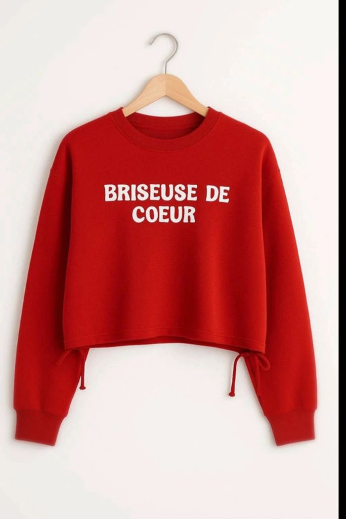 Sweat rouge crop top “Briseuse de Cœur” Undiz – Taille XS