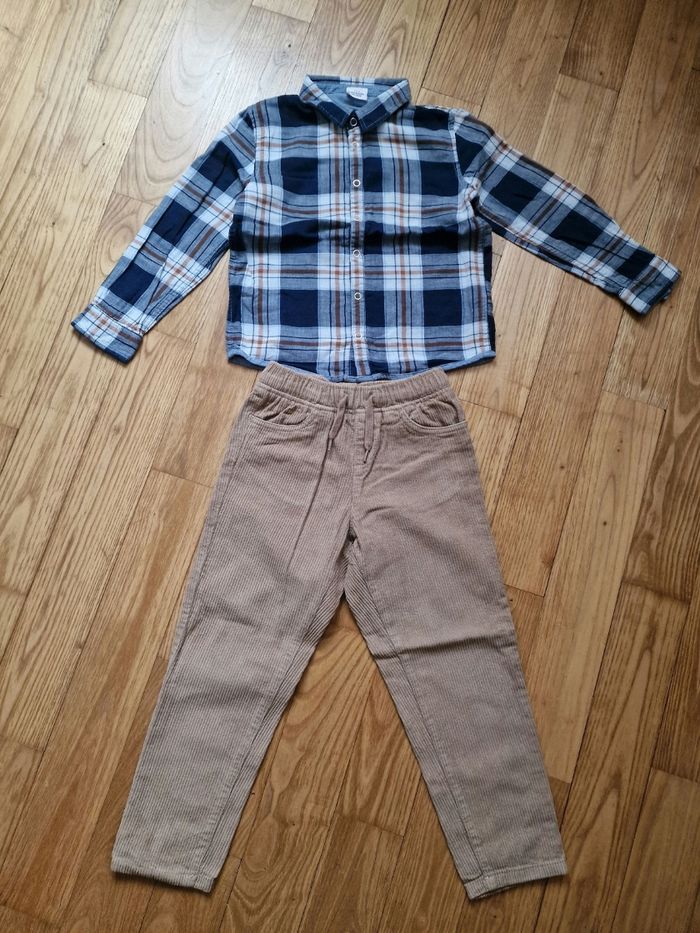 🍂 Ensemble garçon 6 ans – chemise à carreaux & pantalon velours 🍂 - photo numéro 2