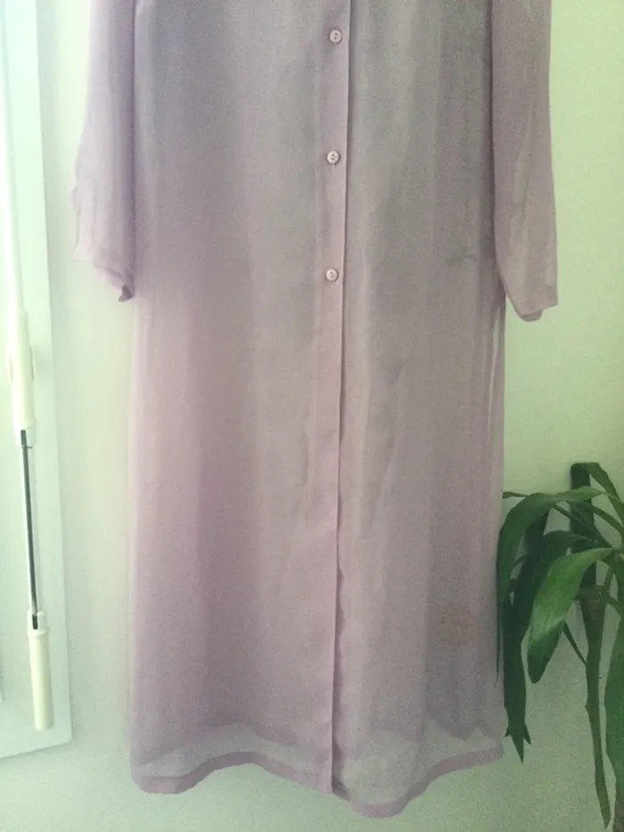 Chemisier long lilas parme T40 - photo numéro 3