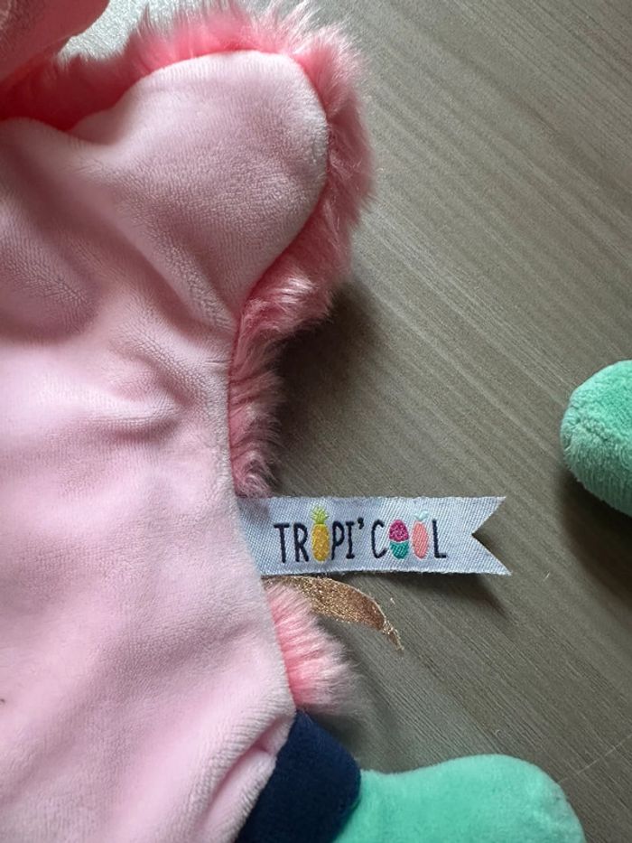 Doudou plat flamant rose Doudou et Compagnie Tropi'cool - photo numéro 5