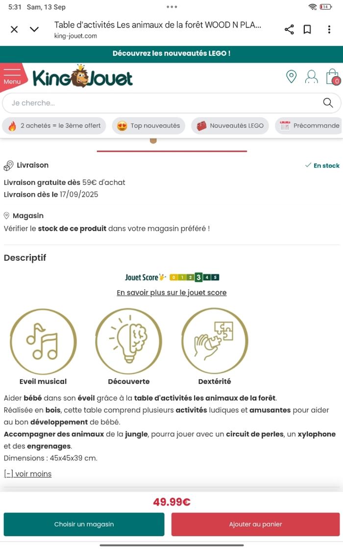 Table d'activités Les animaux de la forêt - photo numéro 7