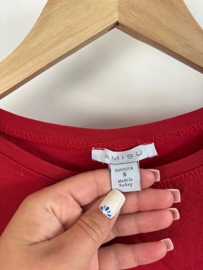 t-shirt rouge i love you amisu taille S - photo numéro 2