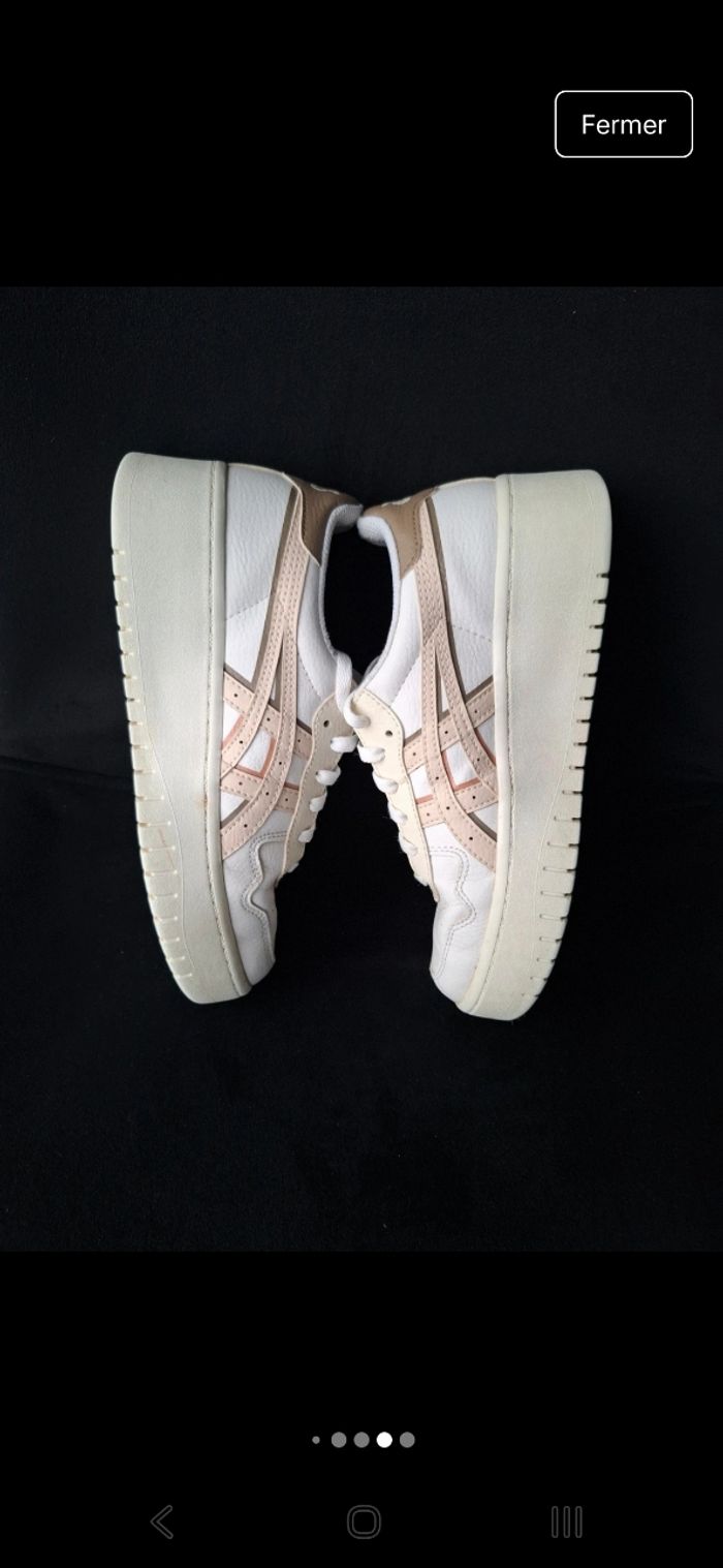 Asics japan s pf 38 blanc beige marron femme baskets Sport compensé - photo numéro 7