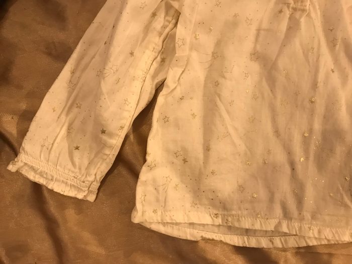 Blouse fille beige à motifs doré TAO taille 23 mois - photo numéro 8