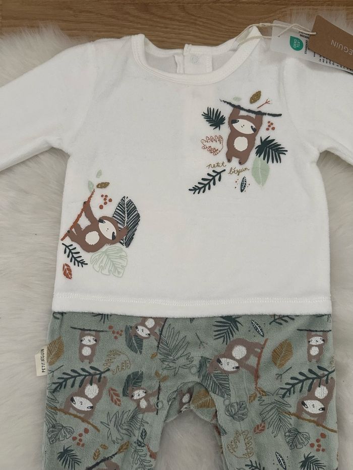 Pyjama / dors bien velours chaud bébé mixte - Taille 6 mois - neuf, avec étiquette - Petit béguin - photo numéro 3