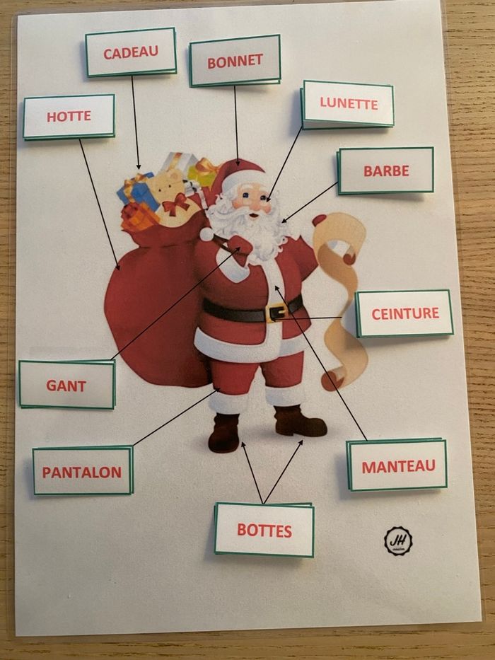 Fiche Montessori : Le Père Noël : Les mots - photo numéro 2