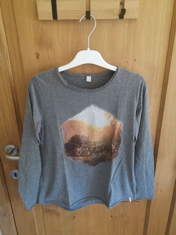 T-shirt Esprit en gris à imprimé coloré 12 ans