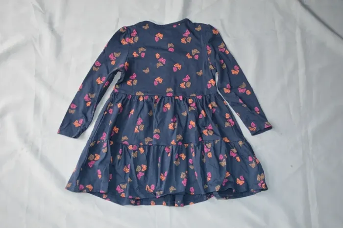 Robe courte fille 4 ans marine imprimé papillons - photo numéro 3