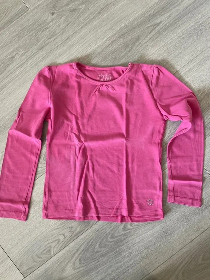 Haut manche longue fille rose