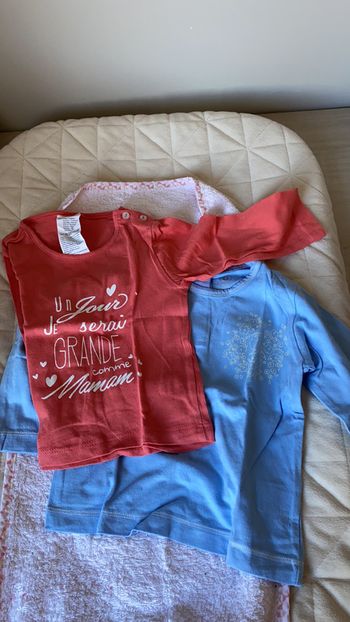 Lot t-shirt manches longues taille 9 mois