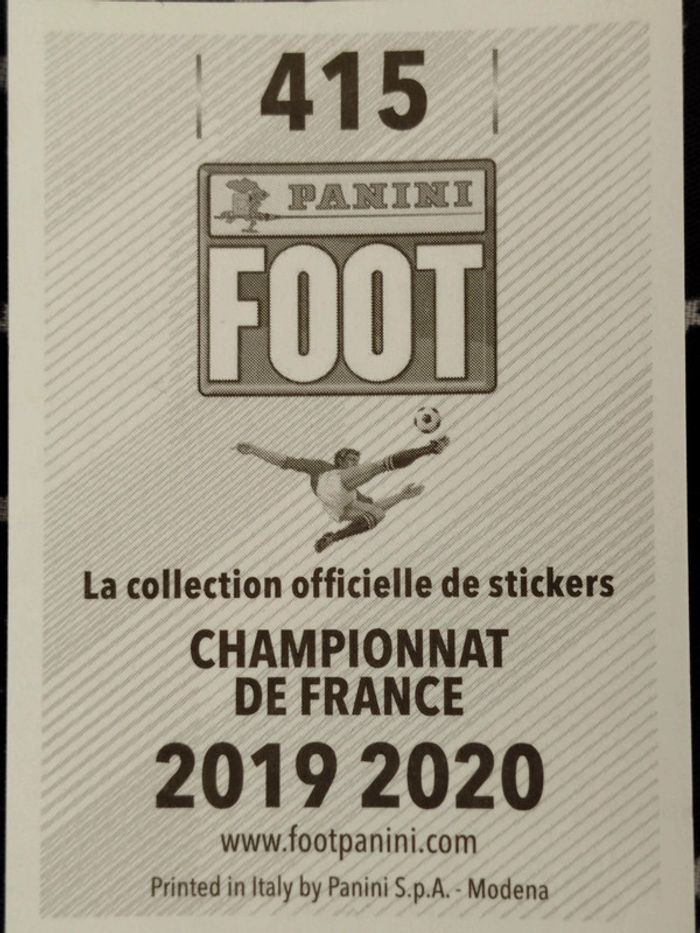 Images Panini foot 2019 2020 BASIC 75 GELIN 415 (neuves) - photo numéro 5