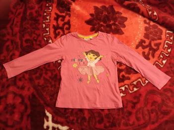 Tee-shirt manches longues rose imprimé DORA l'exploratrice