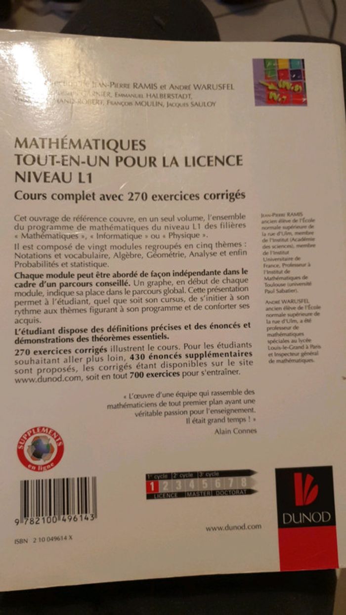 Mathématiques Cours et Exercices L1 - photo numéro 2
