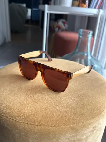 Lunette de soleil Retrosuperfuture Flat Top - Noire et or - parfait état