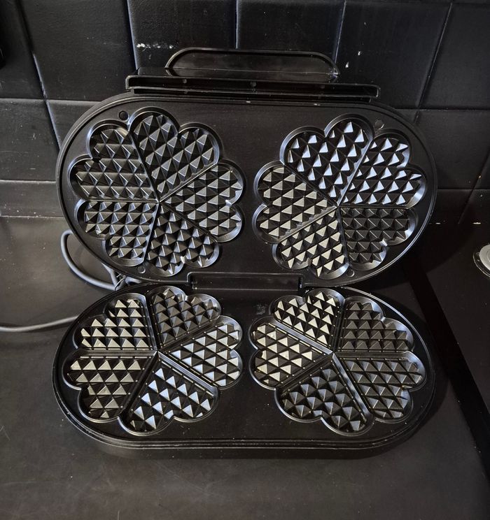 Gaufrier noir double cœur silvercrest appareil à gaufre - photo numéro 2