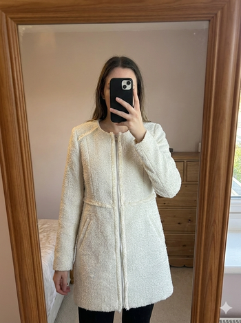 Manteau mi-long blanc