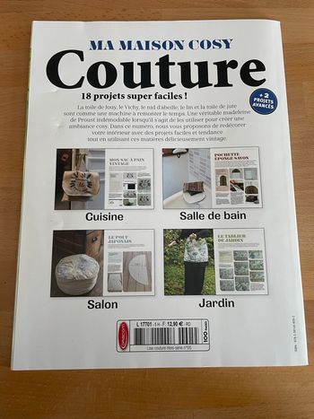 Magazine couture “Ma maison cosy” 18 projets faciles (+ 2 avancés)