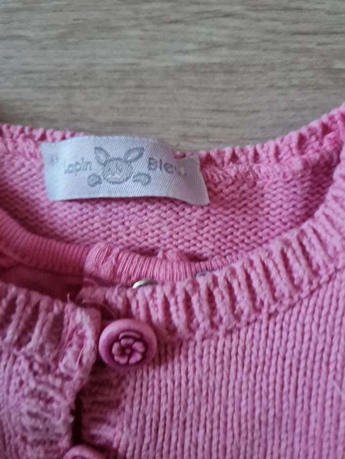 Ensemble #6mois #t-shirt #gilet #jupe/schort# rose# 68cm# fleur - photo numéro 9