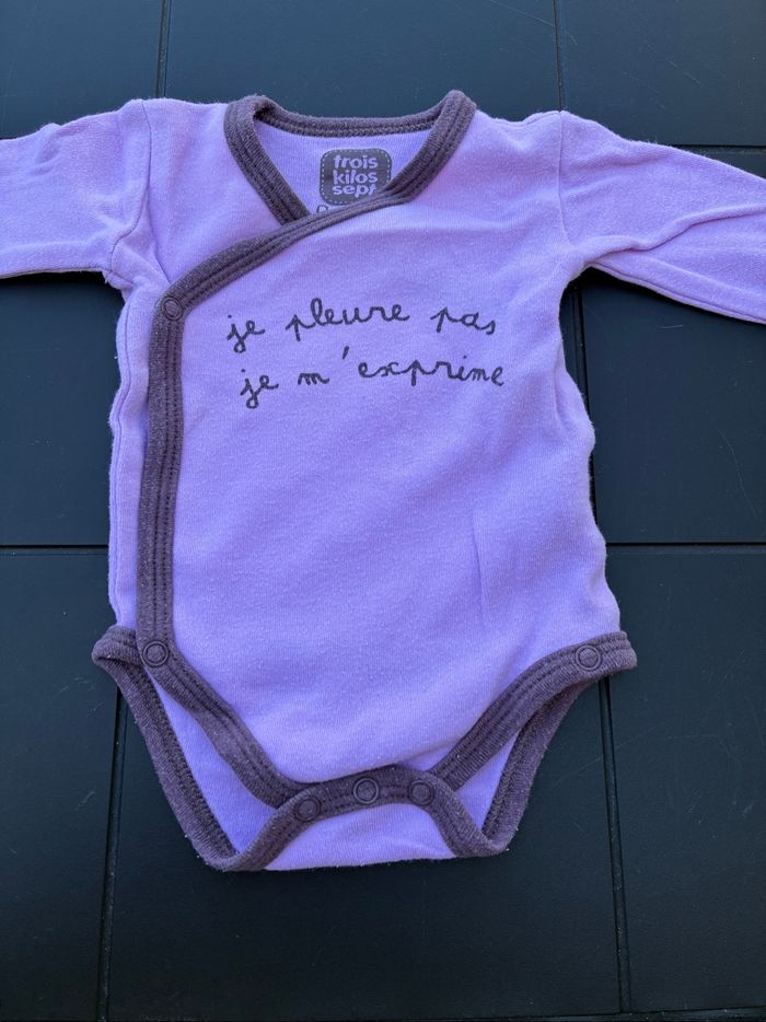 Lot de 5 body 0 mois bébé fille - photo numéro 2