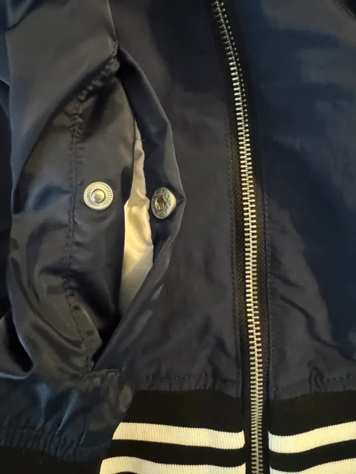 Veste Tommy Jeans blouson tape detail bleu marine neuve avec étiquette taille XS - photo numéro 9