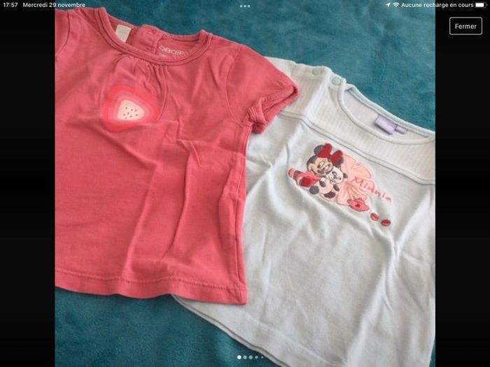 lot 2 tee shirts obaibi et disney 18 mois en très très bon état