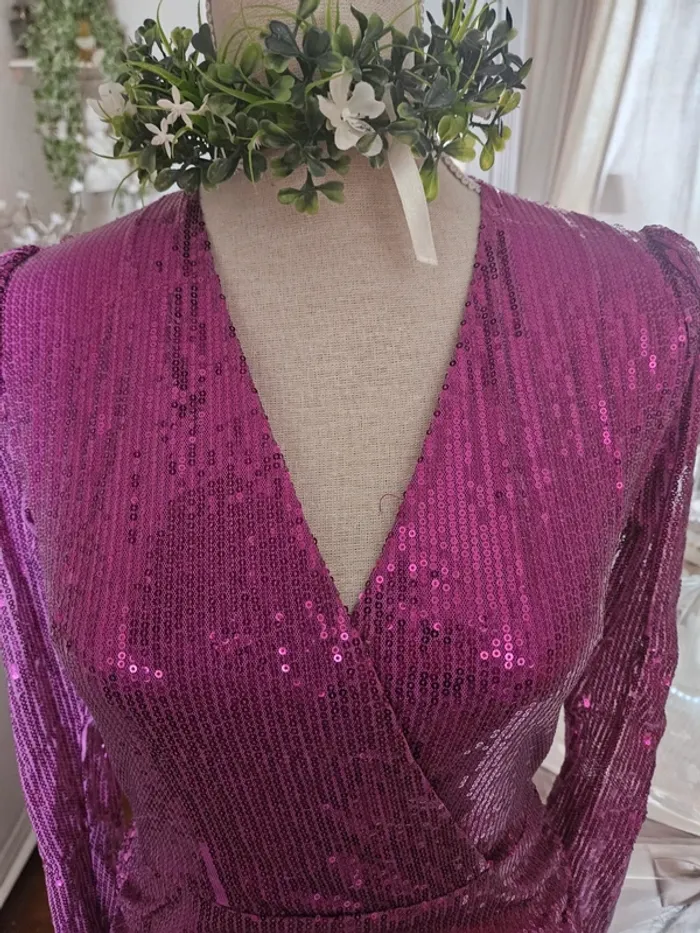 Robe rose fushia à sequins Jestoms Taille M