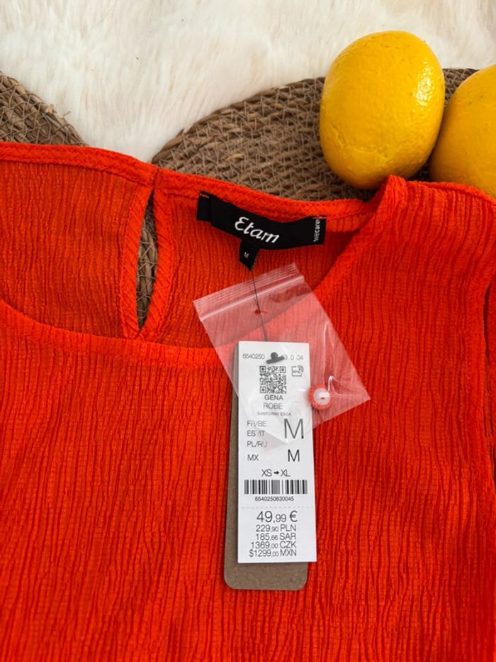 Robe longue Etam orange taille M - photo numéro 3