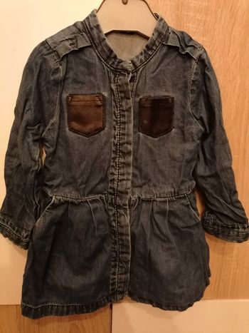 Robe en jean poche cuir noir Zara baby 12-18 mois