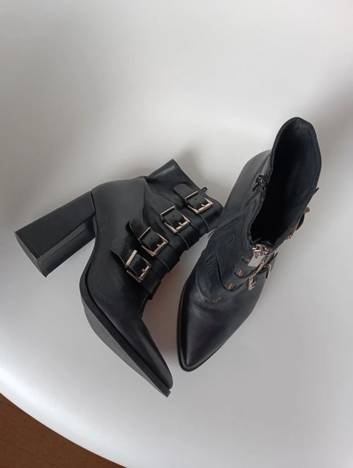 Bottines en cuir à talons Sacha premium taille 40 - photo numéro 3