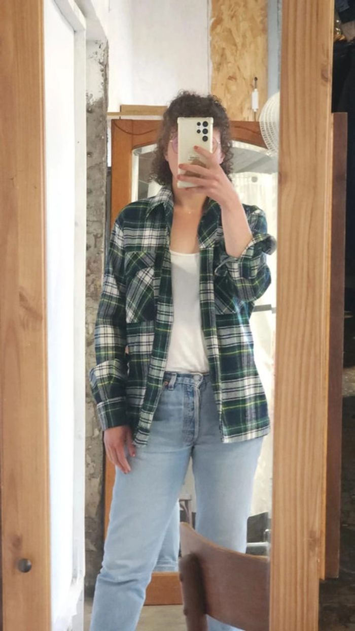 Superbe chemise à carreaux en laine vintage 80s bucheron - photo numéro 4