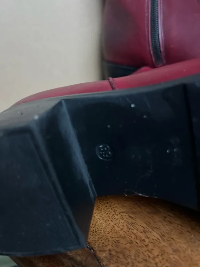 Bottine cuir bordeaux à talons - photo numéro 4