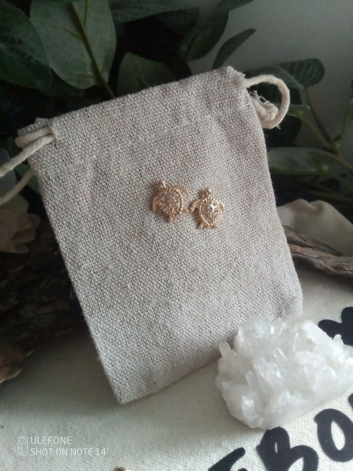 Boucles d'oreilles bohèmes tortues dorées