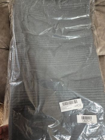 Jeté de lit uni tissé coton gris  220x250 blancheporte neuf 