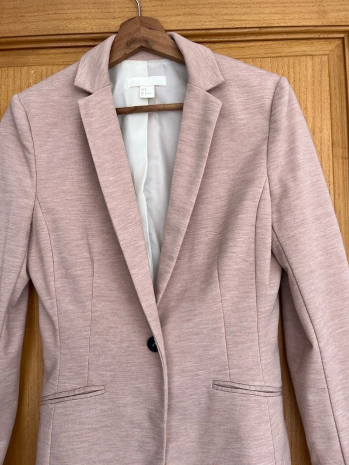 Blazer femme coton rose poudré H&M 36 - photo numéro 2