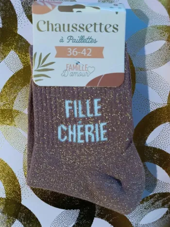 Chaussette à paillettes message