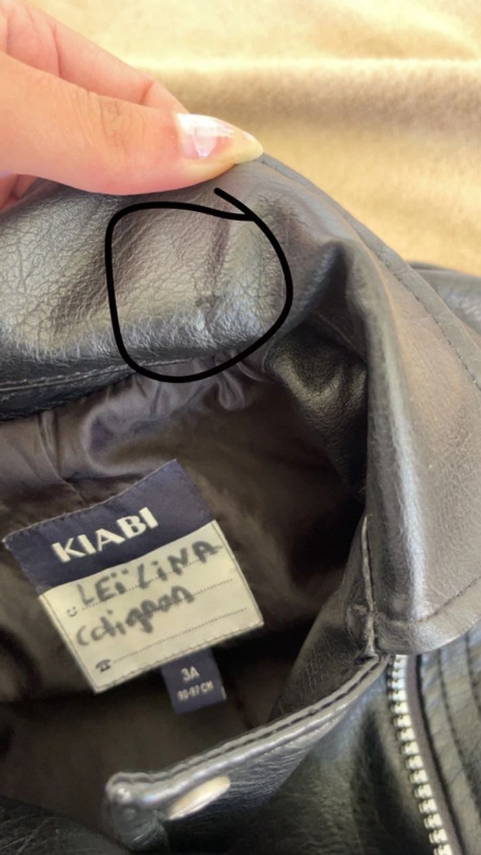 Veste en cuir fille 3ans - photo numéro 3