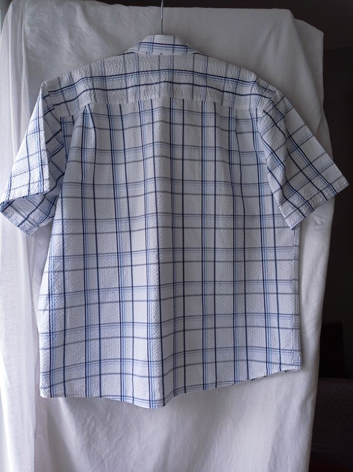 CHEMISE ARMAND THIERY Blanche Rayée Bleue. - photo numéro 2