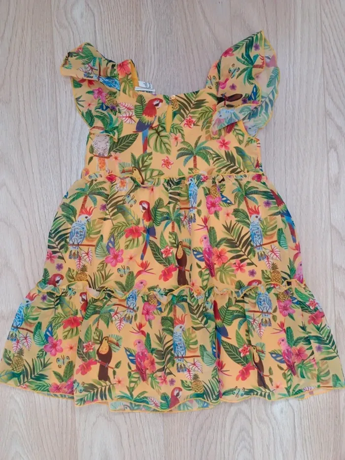 Robe emma jayne h&m jaune perroquet 4/5 ans - photo numéro 6