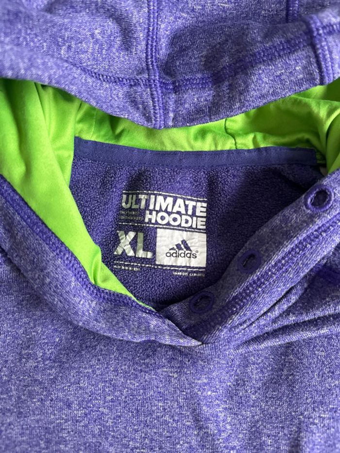 Sweat à capuche Adidas violet Ultimate Hoodie - Taille XL femme - photo numéro 3