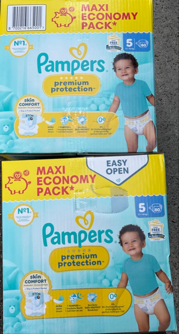 160 couches Pampers Prenium 5 Neuves