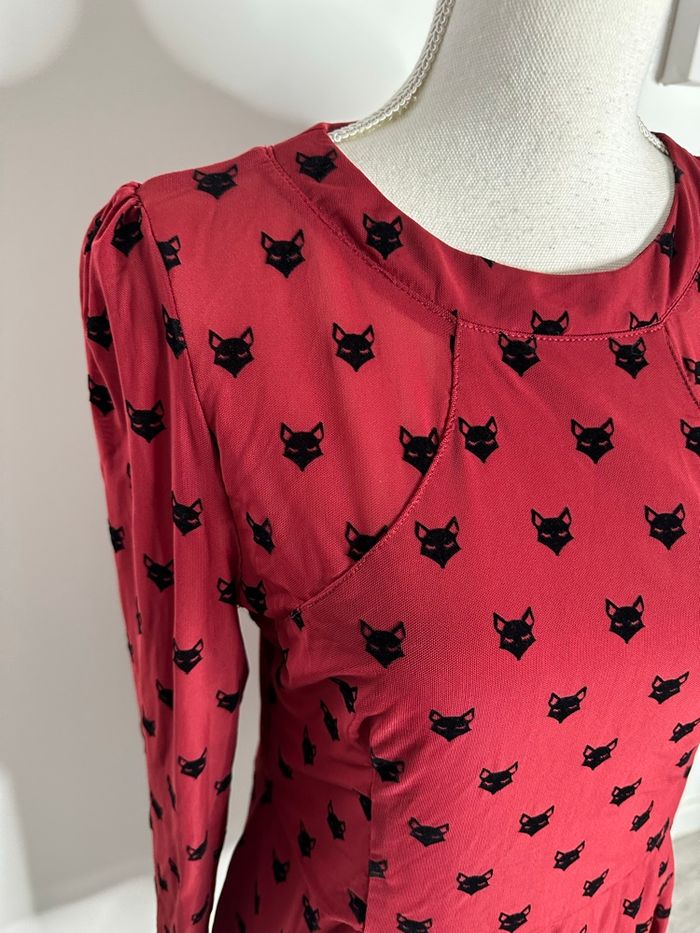 Robe tulle mesh renard noir et rouge bordeaux Migle + Me T40 L - photo numéro 2