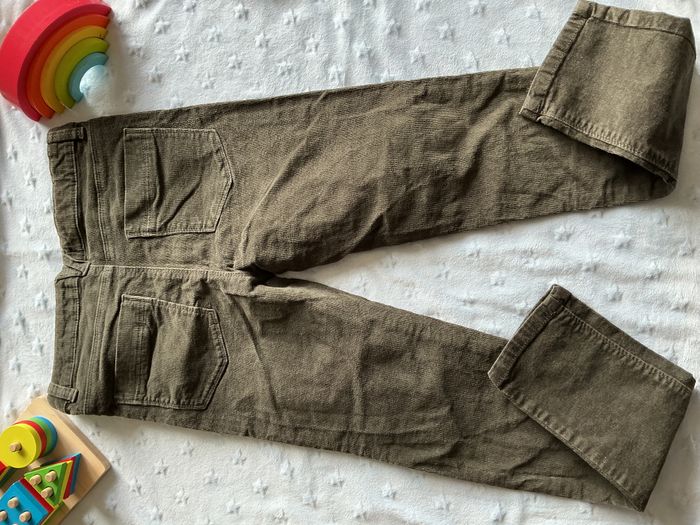 pantalon en velours kaki taille réglable 11/12 ans tex - photo numéro 6