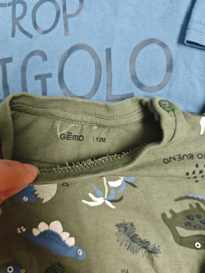 Lot 2 t-shirts Gémo 12 mois - photo numéro 2