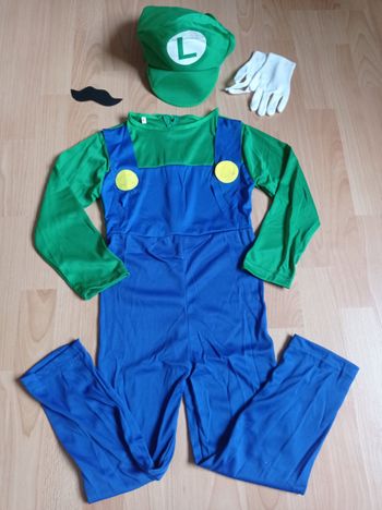 Déguisement combinaison luigi et accessoires 5-6ans