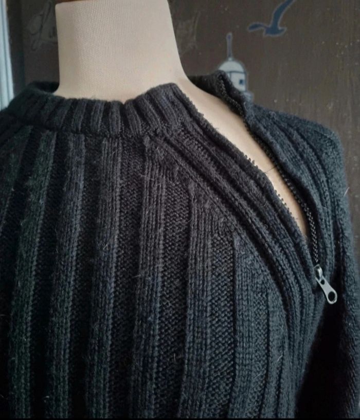 Pull noir avec zip au col taille XL - photo numéro 3