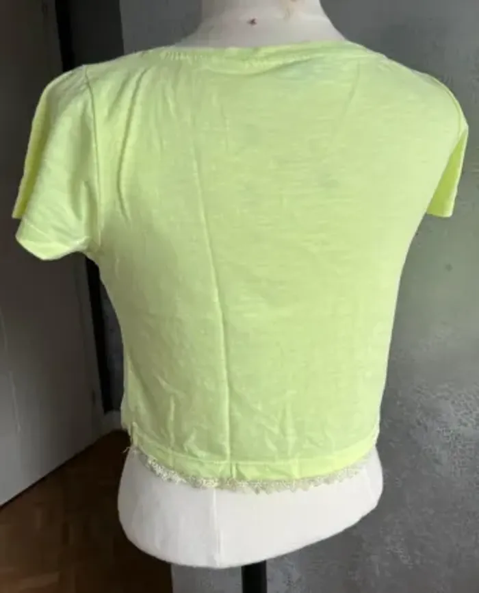 Crop top Creeks jaune fluo - photo numéro 3