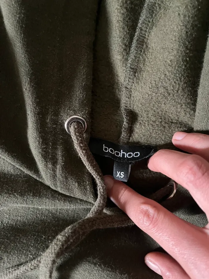 Beautiful khaki dress with a belt and hood, size XS - photo numéro 2