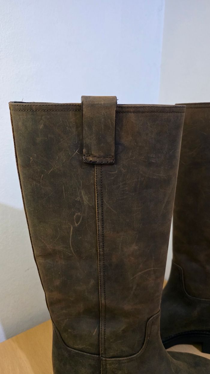 Brand New Massimo Dutti Size 36 Brown Leather Tall Boots - photo numéro 4