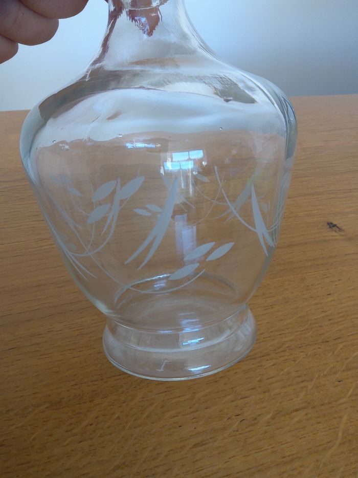 Carafe en verre sérigraphiée avec bouchon - photo numéro 2