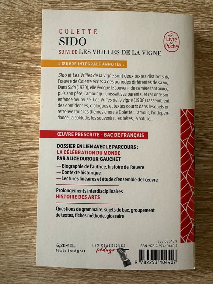 Livre Sido et les Vrilles de la vigne de Colette - photo numéro 2